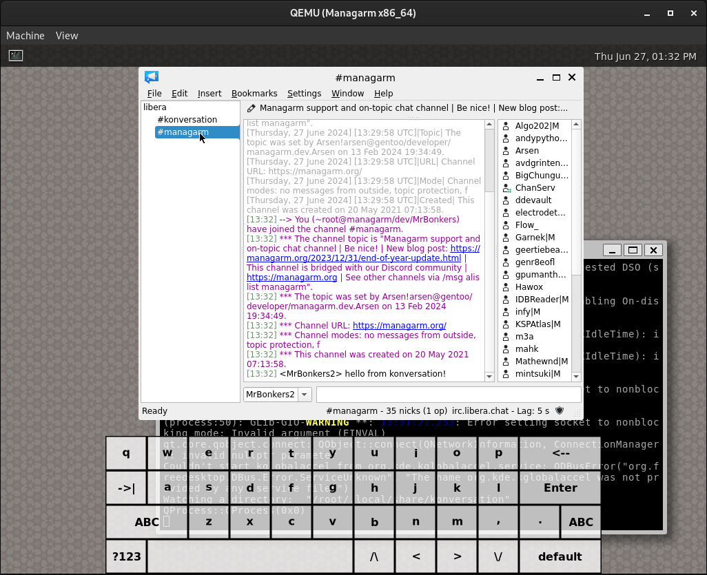 Konversation IRC client