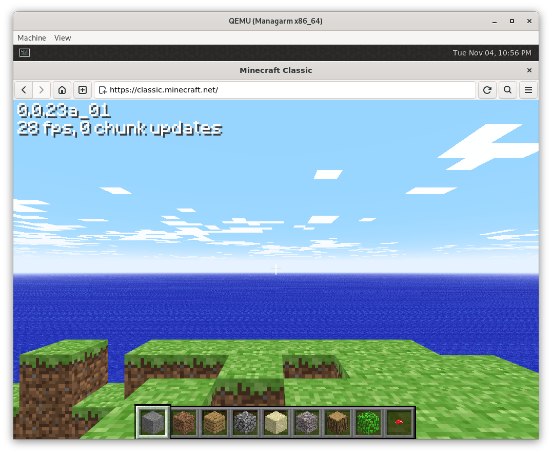 Minecraft classic running in the browser
