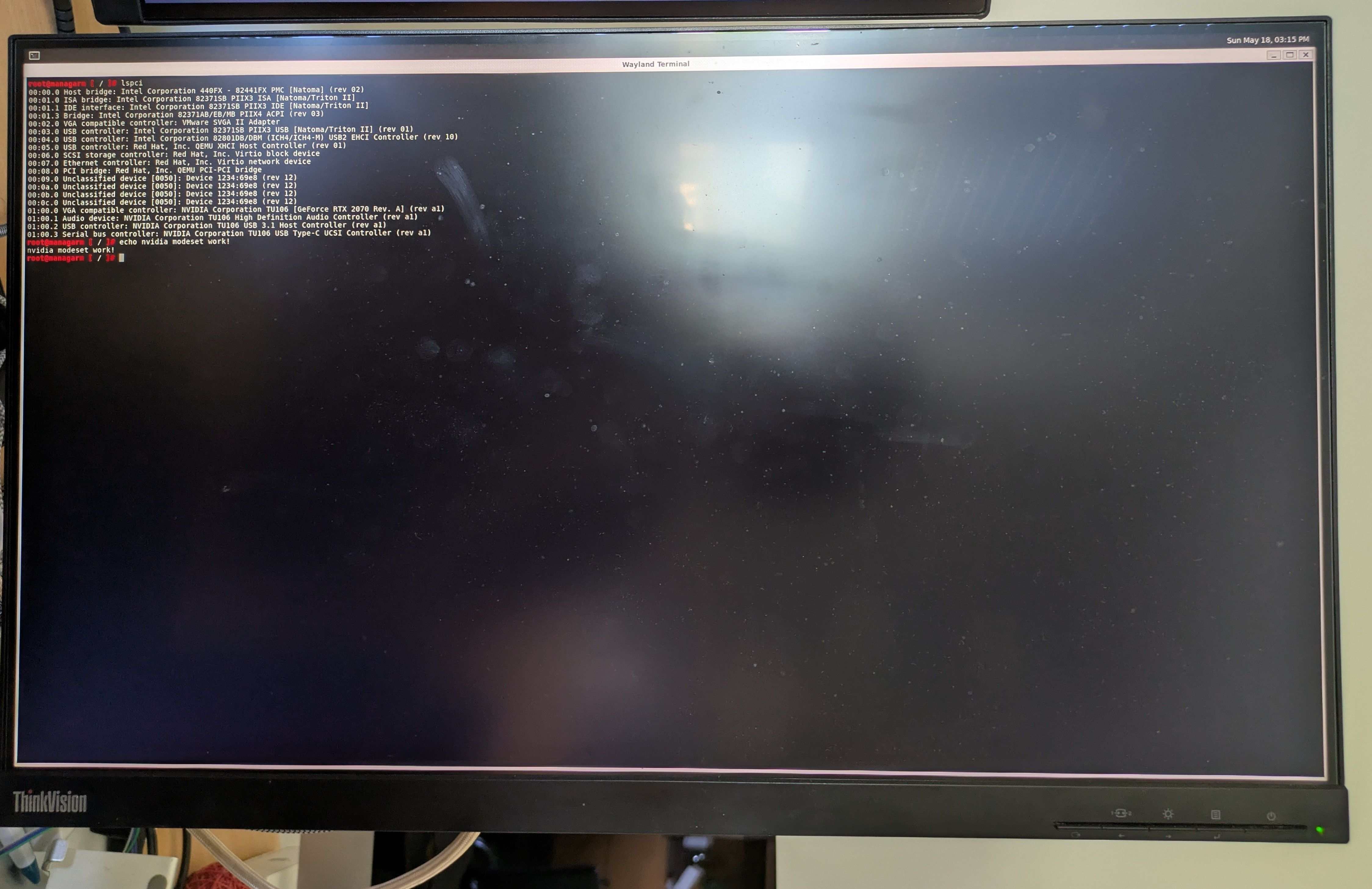 NVIDIA modeset on real hardware