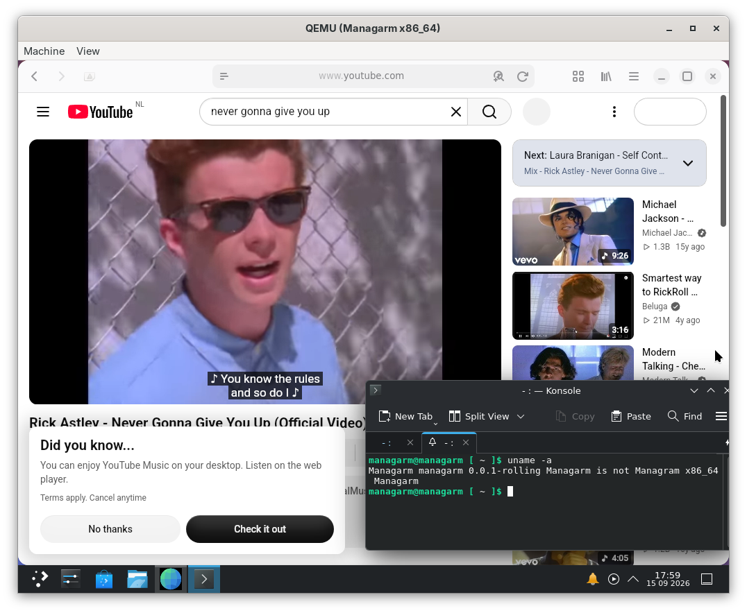 Epiphany playing a YouTube video